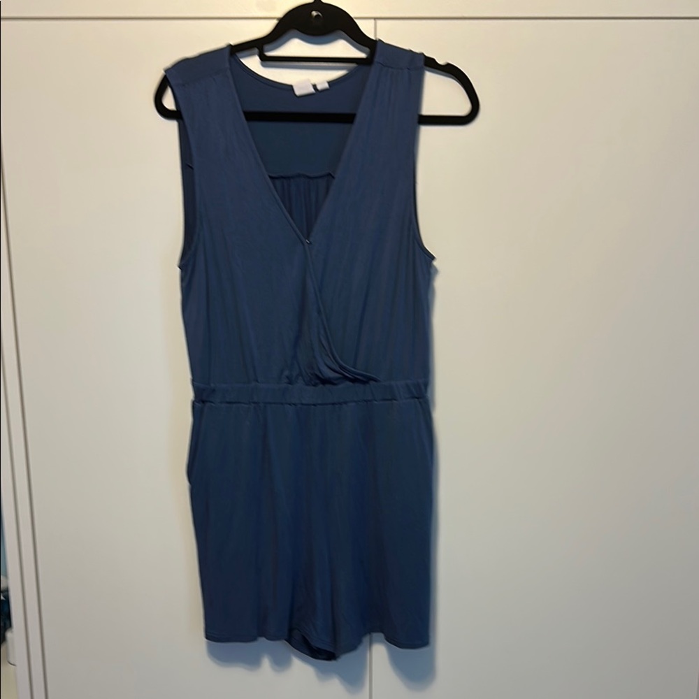 GAP Blue Shorts Romper with Pockets